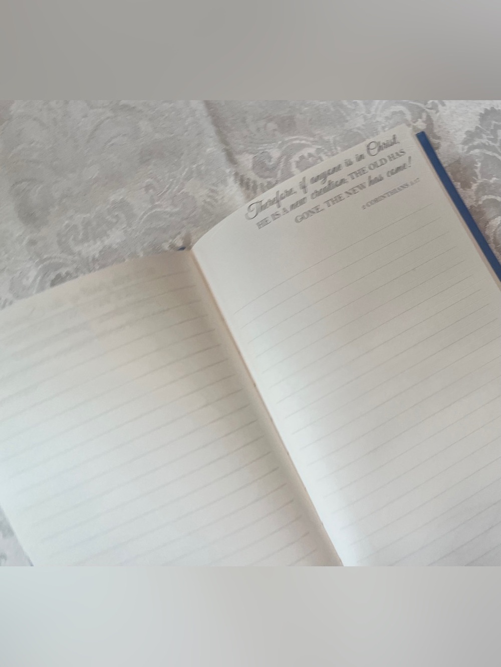 Journal Inspirational Notebook ‘Faith’ in Hardcover Blue with Gold Foil - Picture 4 of 6